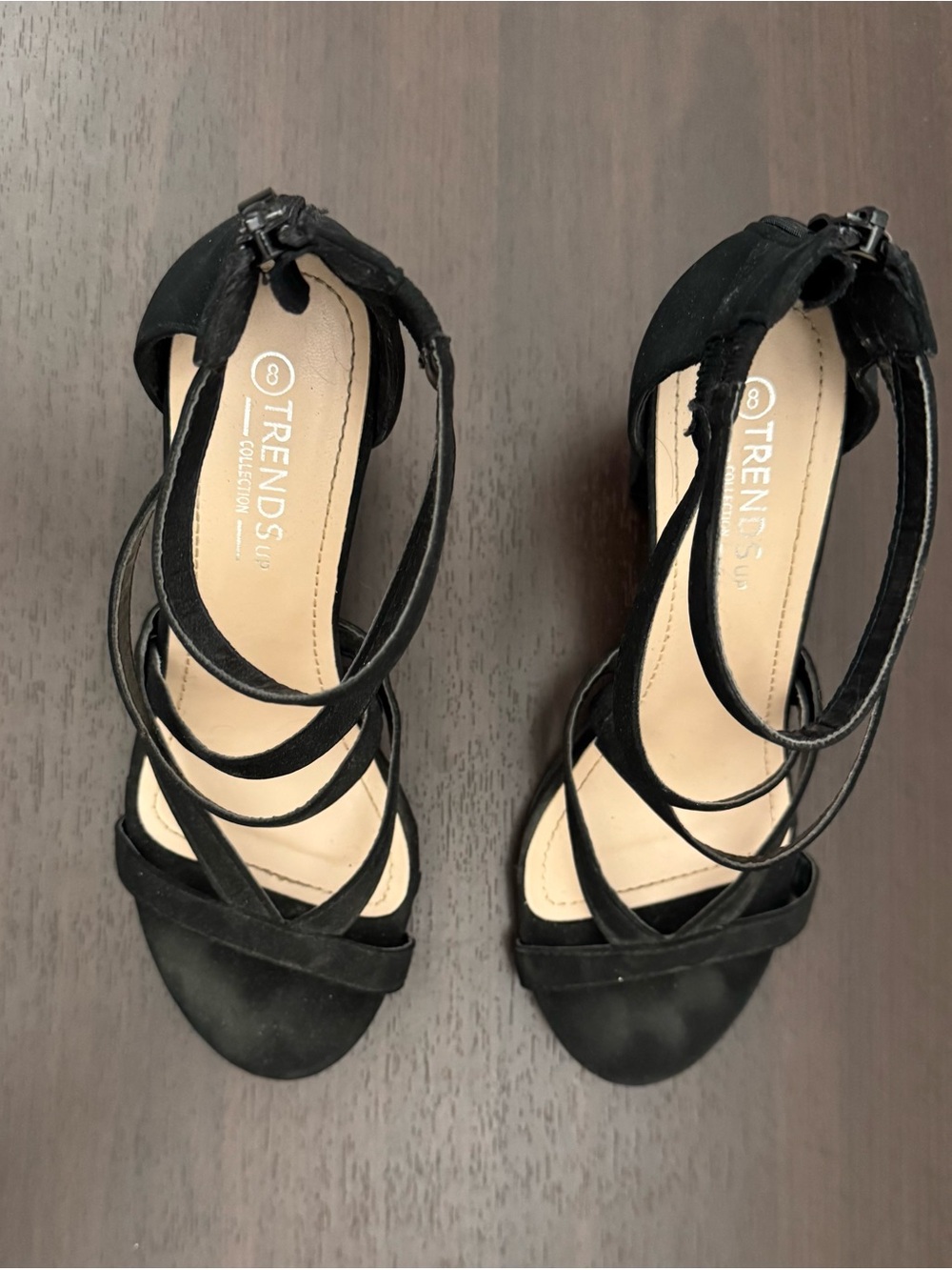 Black Strappy Women's Heeled Sandals